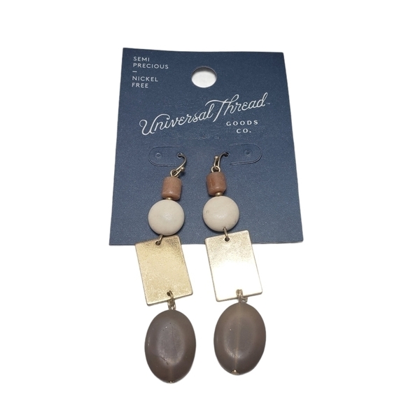 Universal Thread Stone Drop Hook Earrings Sz OS - Picture 3 of 4